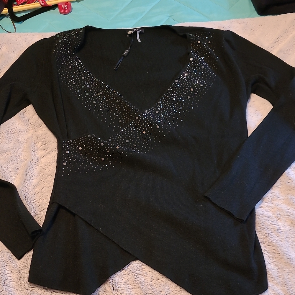 Milano Black Embellished Top